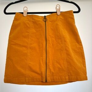 Women's Velvet, Orange Zip-Front Mini Skirt
